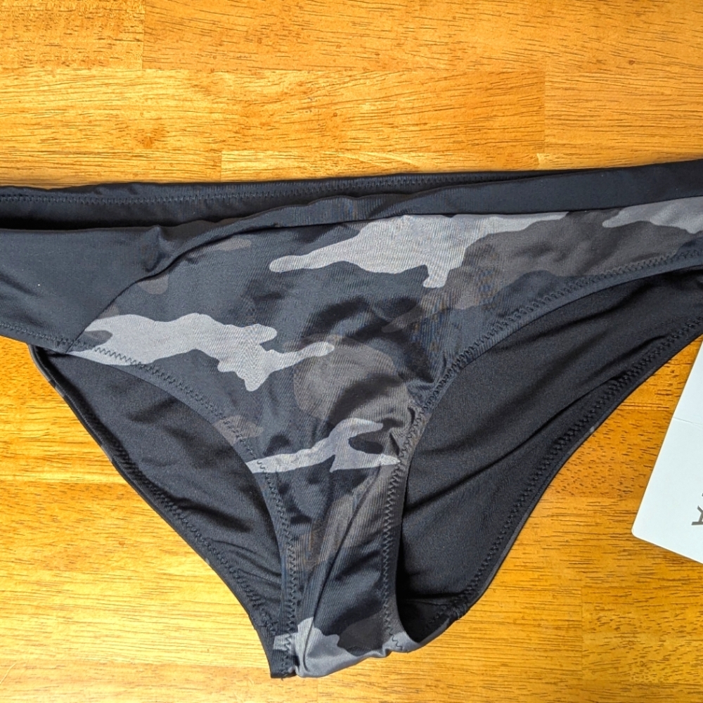 Athleta Black and Gray Swim Brief Classic Cut